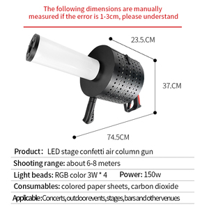 Máquina de <span class=keywords><strong>Humo</strong></span> de CO2 de 600W para Escenarios, Pistola de Columna de Gas con Papel de Colores, Efectos Especiales para Escenarios, <span class=keywords><strong>Humo</strong></span> de Colores para Actuaciones - Product Image 5