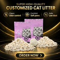 OEM Tofu Cat Litter Cepat Menggumpal Rendah Debu Kontrol Bau Dapat Dibuang di Toilet Biodegradable untuk Rumah dengan Banyak Kucing
