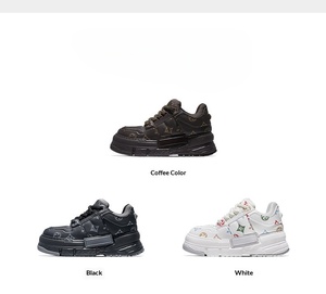Nouvelles Chaussures de Skateboard Sportives Tendance 2026 Blanches Imprimées Colorées à Lacets pour Hommes et Femmes à Semelle Épaisse - Product Image 6