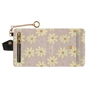 Fashion Daisy Flower RFID Blocking Ladies Keychain Wallet Leather Zipper Card Case Credit Card Holder Women Short Wallet - Product Image 2