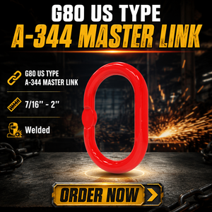 HIDEA G80 Type US A344 Maillon maître oblong en acier forgé, revêtement poudré, <span class=keywords><strong>anneau</strong></span> de tête soudé pour la construction et l'industrie lourde - Product Image 4