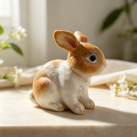 Figurine de lapin en résine pour jardin, décoration extérieure personnalisée, statue de lapin mignonne en gros pour patio, cour, maison, souvenir, cadeau, décoration