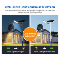 KCD 1500 Watt 2000w Lampe solaire de rue LED intelligente à haut lumen pour extérieur, alimentée par cellule, 200 watts, avec capteur de mouvement