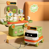 Ensemble de jouets de jeu de rôle multifonctionnel en plastique pour enfants, beauté, maquillage, cuisine, cuisine, soins médicaux, 27 pièces, accessoires, boîte de rangement, cadeau