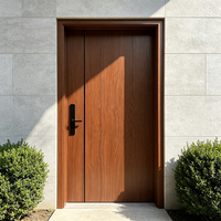 Porte intérieure en bois massif en noyer insonorisée et écologique, étanche, en WPC, pour appartement de luxe et chambre d'hôtel