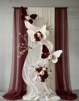 Grande Décoration de Plafond en Fleurs Papillon, Couleur Personnalisée, Drapé Floral Artificiel en Organza pour Fond de Scène de Mariage, Décoration d'Événements et de Fêtes