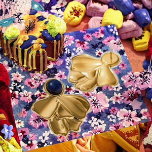 ต่างหูสแตนเลสทรงพัดแฟชั่นสำหรับผู้หญิงจาก J&D ประดับด้วยลาพิส ลาซูลี ชุบทอง สไตล์โบฮีเมียน งานฝีมือ ปลอดภัยต่อผิวแพ้ง่าย - Product Image 2