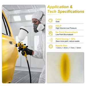 <span class=keywords><strong>Pistolet</strong></span> de pulvérisation HVLP L200 avec embout en acier inoxydable pour peinture automobile haut de gamme et atelier de retouche automobile professionnel - Product Image 3