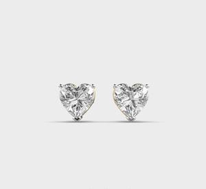 Pendientes de Diamantes Cultivados en Laboratorio con Forma de Corazón, Certificados por IGI, Chapados en Rodio, Oro Blanco/Rosa/Amarillo de 18K, para Regalos de Aniversario o Fiesta - Product Image 1