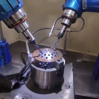 Mesin CNC Multi Head Milling dan Drilling dengan PLC dan Motor untuk Profil Aluminium dan Pipa Besi Persegi 6000mm Model HJD-SZ20