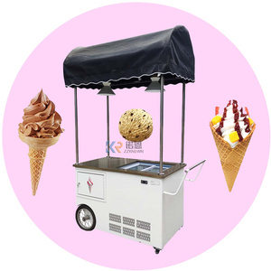 Chariot de bar à barbe à papa en coton pour fête d'anniversaire 2025, mini chariot en bois pour crème glacée, bonbons et nourriture, à vendre - Product Image 2