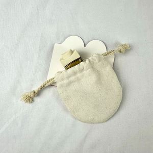 Premium Quality Round Bottom Cotton Double String <b>Pouch</b> Custom Logo Printed Cotton Bag Small Natural <b>Drawstring</b> <b>Pouch</b> Bag - Product Image 1