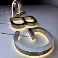Enseigne LED rétroéclairée à finition miroir, température de couleur réglable, logo mural pour intérieur et extérieur, directement de l'usine