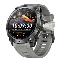 Nouvelle arrivée Montre connectée K76C avec lampe torche, boussole, GPS, surveillance de la santé, écran TFT 1,39 pouces, étanche 3ATM, montre connectée de sport d'extérieur