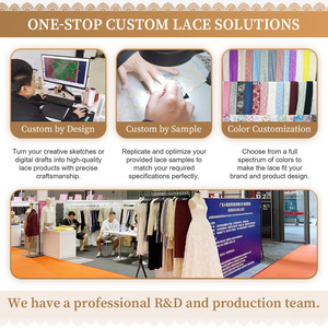 Tissu en dentelle écologique africain Aso Ebi avec broderie florale, ruban, dentelle chenille et sequins pour robe de mariée nigériane - Product Image 5