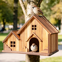 Nichoirs à oiseaux en bois personnalisés, petits nichoirs en bois pour l'extérieur avec un espace spacieux, grand nichoir en bois avec support