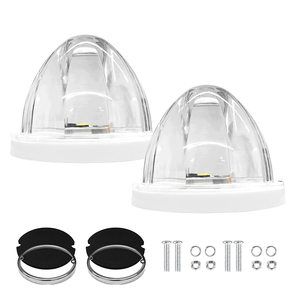 ไฟ LED แสดงสถานะ 2 ชิ้น 12V 24V รูปทรงแตงโม สีขาว กระพริบ สำหรับรถบรรทุก รถพ่วง ไฟเลี้ยวข้างทรงกลม - Product Image 2