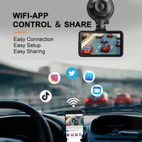 Mini 4K WiFi GPS Dual Dash Cam avant et arrière 3840*2160 Caméra avec écran IPS Enregistreur vidéo WiFi Dashcam