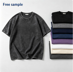 No Brand 250gsm 100% Cotton Boxy Oversized T-Shirt Men Acid Stone Washed <b>Vintage</b> <b>Tee</b> Custom Print Logo OEM Streetwear Wholesale - Product Image 1
