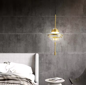 Modern <b>Globe</b> Hanging Lamp Kitchen Island Dining Room Brass Glass Ball Pendant <b>Light</b> - Product Image 3