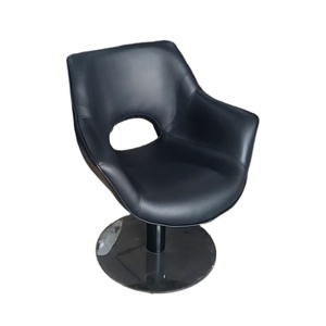 Sillón de Estilista Negro con Diseño de Lágrima, Elevación Hidráulica de una Pieza, Base Fija, Venta al por Mayor para Salones - Product Image 2