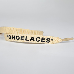 8mm d'épaisseur imprimé lettre police "LACETS" noir blanc lacets signés de chaussures plates lacet joint