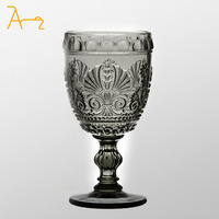 Vendeur chaud 2023 violet champagne verre à vin tasses vintage gobelets roses en relief coloré eau et jus tasses en verre