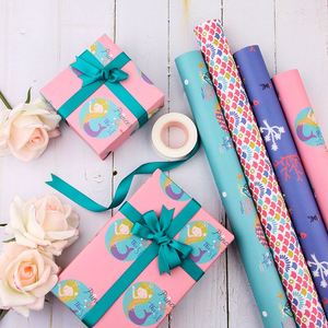 High Quality Wholesale Coated 80g <b>Birthday</b> Sea World Art <b>Paper</b> Tissue 43*300cm Gift Luxury Custom Packaging <b>Wrapping</b> <b>Paper</b> Roll - Product Image 4