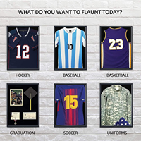 Vitrine de présentation de maillot de football en MDF durable, faite à la main, 45x60cm, avec impression UV et passe-partout, pour collection de fans