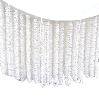 Guirlande de fleurs d'orchidées suspendues en tissu, faite main, pour décoration murale et plafond, arrangement de mariage