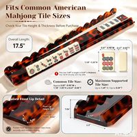 Support de rangement pour tuiles de mahjong en acrylique écaille de tortue de 17,5 pouces, présentoir pour tuiles de mahjong américain, accessoires de jeu de mahjong