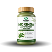 Capsules de Moringa Oleifera Naturelles, Extrait Pur de Feuilles, Complément Nutritionnel Végétalien Sans Additifs, Vente en Gros, Logo Personnalisé