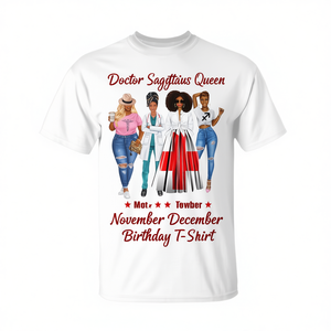 Camiseta de cumpleaños Doctor Sagittarius Queen de noviembre y diciembre - Product Image 2