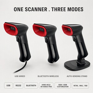 เครื่องสแกนบาร์โค้ดแบบ Ergonomic รองรับ QR Code 2 มิ<span class=keywords><strong>ต</strong></span>ิ พร้อมแท่นชาร์จและขาตั้งอัตโนมั<span class=keywords><strong>ต</strong></span>ิ สำหรับใช้ในร้านค้าปลีก - Product Image 5