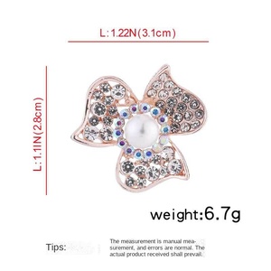 Rose Gold Rhinestone Cristal Flor De Vidro Broches Casamento Nupcial Partido Broche Pinos para Mulheres - Product Image 6