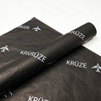 Papier de soie noir fin personnalisé en gros pour vêtements et emballages cadeaux, rouleau de papier de soie imprimé avec logo personnalisé disponible