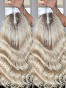 Shy Platinum Topper capillaire pour femme, blond, en cheveux humains Remy européens vierges bruts, à clipser, provenant d'un seul donneur, ondulation lâche, 18 pouces - Product Image 2