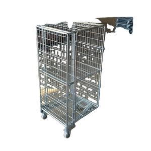 औद्योगिक धातु उच्च क्षमता जस्ता गैल्वेनाइज्ड लॉकयोग्य ढहने वाले रोल केज ट्रॉली - Product Image 3