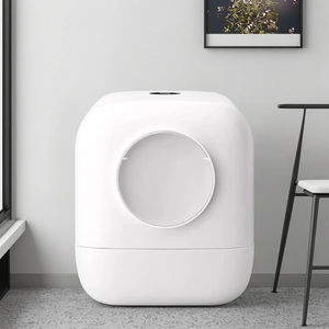 Große vollständig geschlossene Premium-Katzen toilette Selbst reinigende halbautomat ische Toilette mit Katzen produkten und Zubehör mit hoher Kapazität - Product Image 4