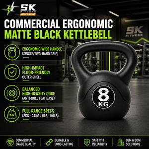 เคทเทิลเบลล์ SK-HL7 เคลือบ PE บรรจุคอนกรีต ด้ามจับกว้าง พร้อมสัญลักษณ์น้ำหนักแบบพิมพ์ สำหรับใช้ในบ้าน ยิม สตูดิโอ และคลับ - Product Image 2