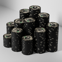 Jetons de poker en céramique vierges de 12,7 grammes, 3,3 mm, Dead Presidents Blackjack Texas Hold'em, avec logo personnalisé par sublimation, 43 mm, 12g, motif dollar USD