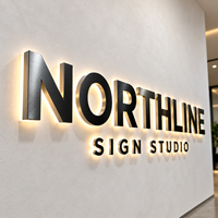 Enseigne extérieure rétroéclairée 3D, enseigne de magasin, logo de marque personnalisé, enseigne lumineuse LED pour bureau, studio, entreprise, nom de magasin