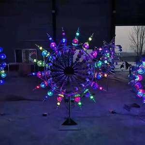 Sculpture éolien en en acier inoxydable 304, style métallique, personnalisé, plusieurs styles, 1-6m de diamètre, mouvement perpétuel - Product Image 3