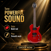 Clevan Wholesale Guitar Electric 6 String Single Cut Glossy Red Terentang Body HH Pickups Musical Instruments for Music Store
