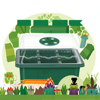 Plateau de semis multifonctionnel jetable en plastique à 6 cellules pour légumes et micro-pousses avec dôme