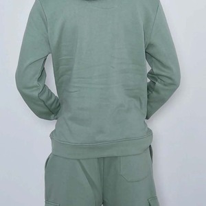Ensemble de survêtement pour homme en coton respirant à 100 %, style streetwear, avec sweat à capuche et short, idéal pour l'automne - Product Image 2