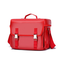 Sac médical portable vert foncé et rouge, imperméable, en tissu Oxford, avec bandoulière, idéal pour les soins ambulatoires et la prévention des épidémies