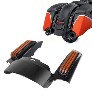 Luces LED de extensión de guardabarros trasero para motocicleta, luces de señal de giro y freno para Harley Road Glide 2008-2013 2014-2022, lente roja, ámbar y ahumada - Product Image 3