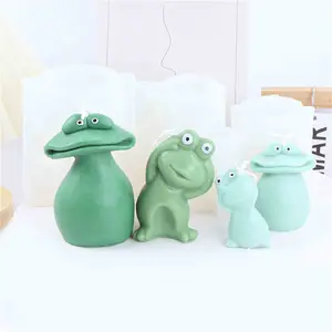 3D Big Mouth Frog Candle Silicone Mold Home Plaster Ornaments Children's Graffiti Toy Making Mould DIY Candle Crafts Making Tool
