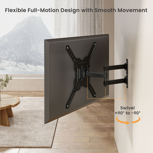 LUMI Full Motion TV Holder Economy OEM ODM TV Hanger Tilt Swivel Bracket Support Wall Mount for 23 to 65 Inch Television LED LCD